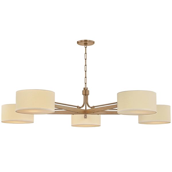 Lampa wiszaca o dekoracyjnym profilu z miekka linia w odcieniu bezu
