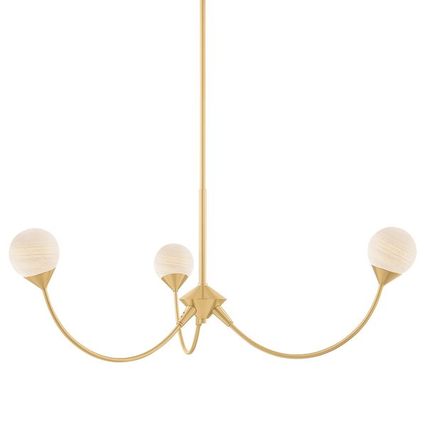 Lampa wiszaca o miekkim zarysie z harmonijnym wykonczeniem w odcieniu bezu