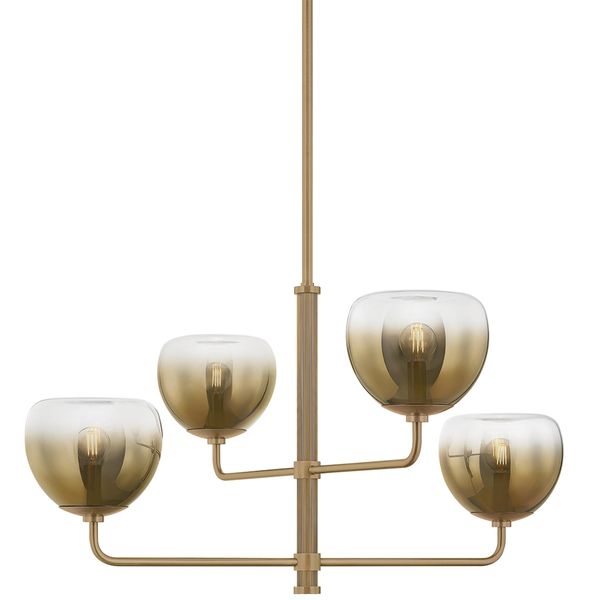 Lampa wiszaca o spokojnej linii z wywazonymi proporcjami w odcieniu bezu