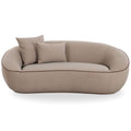 Sofa tapicerowana o nowoczesnym konturze z oszczednym detalem w odcieniu bezu