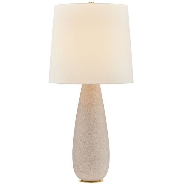 Lampa sto owa o harmonijnych proporcjach z subtelnym wyrazem w odcieniu bezu