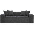 Sofa tapicerowana o spokojnej linii z oszczednym detalem w odcieniu czerni